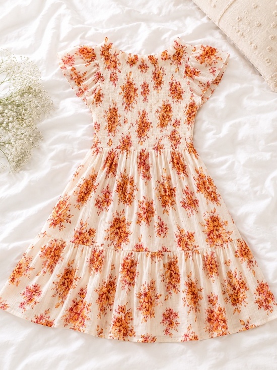 LOFT Dresses & Skirts - LOFT Cream & Coral Floral Dress Size S